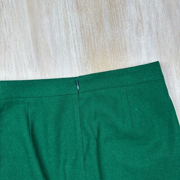 J Crew Solid Green Lined Double Serge Wool The Pencil Classic Career Skirt 4 - Picture 12 of 12